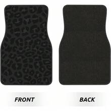 Car Mats Set Of 4 Leopard Print Pattern In Black, Charcoal Grey Floor Mats For Cars Universal Front Rear Vehicle Rugs Auto Accessories For Truck Sedan - Default - View 3
