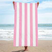 1 Stück Oversized rosa gestreiftes Strandtuch, verdickter, sandfester, weicher Decke, geeignet für Schwimmbad & Strand, großes Strandtuch-Umschlagtuch, digital bedrucktes, schnell trocknendes Badetuch, doppelseitiges, flauschiges, schnell trocknendes Handtuch, süß rosa & blau gestreiftes, super saugfähiges Sporttuch, tragbares Strandtuch für Fitness, Marathon, Gym, wasserdicht, sandfest, staubfest, Grundausstattung für Strand, Dusche, Schwimmen für Paare, mehrere Farben erhältlich - gestreiftes Strandtuch - Übersicht 18