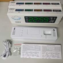 Đồng hồ kỹ thuật số LED tối giản, đồng hồ hình chữ nhật đa chức năng với chữ số lớn, có thể treo tường hoặc để bàn, hiển thị ngày, nhiệt độ, độ ẩm và chức năng báo thức. - 1PC - Xem 8