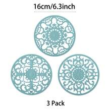 3pcs Traditional Silicone Heat Resistant Pads (20cm/7.87in, 16cm/6.3in) - Non-Slip Heat Resistant Kitchen Mats For Countertop And Tabletop - Kitchen Trivets For Hot Dishes And Cookware - Hot Pot Holders For Pots And Pans - View 18