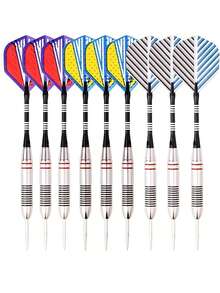 3pcs/Set Professional Metal Darts Set, Tungsten Steel Darts With Non-Slip Handles, Durable For Adult Competition & Training - Multicolor - View 2