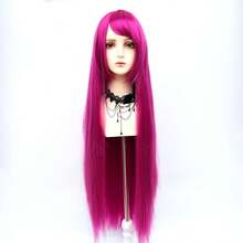 100cm Long Straight Wig With Bangs Ombre Colored Synthetic Wigs For Women, Heat Resistant Anime Cosplay Wigs For Halloween, Christmas - Nhiều màu - Xem 4