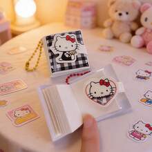 Miniso Sổ tay mini Hello Kitty thuộc bộ sưu tập Anrio Characters, 96 trang, dung lượng lớn, thiết kế khóa 3D dễ thương, hai kiểu kẻ caro đen trắng/hình trái tim tùy chọn, sổ tay mini bỏ túi tiện dụng, sổ ghi nhớ chất lượng cao dành cho nữ sinh, sổ tay ghi chép hàng ngày cho học sinh (1 chiếc) - HELLO KITTY1 - Xem 5