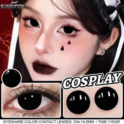 Eyeshare 1 Pair Halloween Lenses Cosplay For Eyes Black Lenses White Eye Contacts