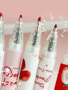 12支/套 0.5毫米黑色草莓香味可擦凝胶笔 - 非常适合书写和绘画！（6支笔+6支笔芯） - E-混合色 - 查看 7