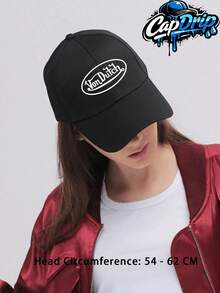 Black 1pc Unisex Von-Dutchs Print Baseball Cap, Hat, Curved Brim, Dad Cap.Suitable Daily Use And Outdoor Activities.Outdoor Adjustable Cap.Spring-Summer Travel, Tourism, Beach Vacation Hat. - Xanh hải quân 3 - Xem 4