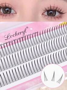 Lvcheryl 120片A型簇状假睫毛，单根长度DIY假睫毛，睫毛簇，单根睫毛，假睫毛，C型卷翘9-12mm 曼加睫毛 - 查看 4