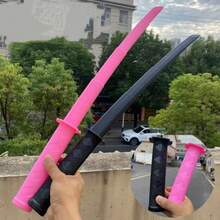 1pc Halloween Creative Realistic Retractable Martial Arts Knife, Plastic Material, Personalized Funny Dance Performance Party Prop - Multicolor - View 2