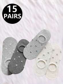 1/5/10/15/20 Pairs Gentle Bow Shallow Mouth Socks, Thin Summer Style Invisible Socks For Daily Wear - Multicolor - View 9