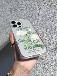 Ins风格复古法式白玫瑰花卉透明手机壳，小众清新文艺信件印花设计，适用于17/16/15/14/13/12/11 Pro Max/Plus，防摔柔软全包壳，耐磨防刮个性化保护套，温柔优雅少女风男女通用日常通勤百搭，为您的手机提供全方位保护，展现浪漫优雅的美感。 - 白玫瑰圖案 - 查看 6