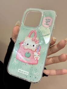SANRIO 1 chiếc ốp lưng điện thoại kiểu Hàn Quốc màu xanh bạc hà chấm bi nơ Hello Kitty mới, tương thích với iPhone 17 17Pro 17PM 16 16Pro 16PM 15 15Pro 15PM 14ProMax 14Pro 14 13ProMax 13Pro 12ProMax 12Pro 11 11ProMax SE, thời trang, độc đáo, tối giản, thiết kế hoạt hình dễ thương. - Nhiều màu - Xem 4