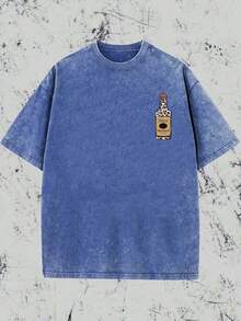 2026 Summer ShirtVintage Vintage Style, Tito's Vodka Enthusiast, Leopard Print Elements, SHOW ME YOU TITOS Humorous Text Memes, Washed Double-Sided Printed Vintage T-Shirt..…. Retro Loose T-Shirt, Men's Casual Style T-Shirt, Machine Washable And Washable Old T-Shirt; Cool Design Pattern T-Shirt, Durable And Comfortable Fabric, Street Fashion Sense, A Must-Have For Street Style Enthusiasts, Top-Level Sportswear, Suitable For Daily Commuting, Dating, Leisure Matching, Suitable For Holiday Gift Giving, The First Choice For Gift Giving. Loose And Comfortable Women's Tops - màu xanh hải quân - Xem 2