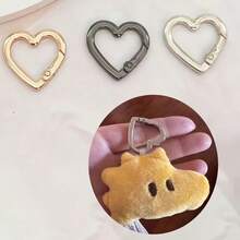 1Pc/3Pcs Heart-Shaped Spring Buckle Metal Open Ring DIY Jewelry Accessories Keychain Hook Bag Hanging Ring Connector - Multicolor - View 3