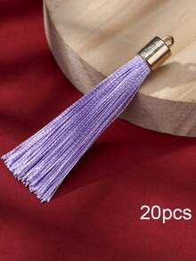 20pcs Metal Weighted Tassel Decorations - Smooth Vertical Tassels Suitable For DIY Phone Straps, Earrings And Clothing Accessories, Elegant Tassel Pendants For Handicrafts - Imitation Metal Weight Tassel - View 11