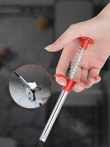 2件套管道疏通工具，四爪管道疏通器，毛发堵塞清除器，水槽清洁刷，管道堵塞清理工具，清洁用品，适用于厨房水槽、浴室水槽、地漏和马桶 - 彩色 - 查看 7
