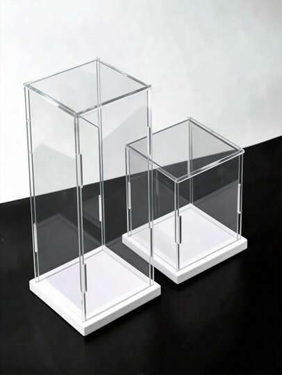 Hộp trưng bày đồ sưu tầm nhiều kích cỡ, đế trắng, chất lượng cao, làm từ acrylic trong suốt, có thể lắp ráp, thay thế cho hộp kính, dùng để trưng bày tượng, búp bê, đồ trang trí, lưu trữ và sắp xếp đồ dùng trong nhà, làm hộp quà tặng.