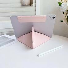 IQPEA Bao da bảo vệ có kẹp bút và khóa cài kèm ngăn đựng bút chì cho iPad A16 2025 2026 Air 11'' M4 M2 M3 Pro 11 13 M4 M5 2024 2025 Air 5 Air 4 10.9 9th 8th 7th Generation 10.2. - Hồng - Xem 5