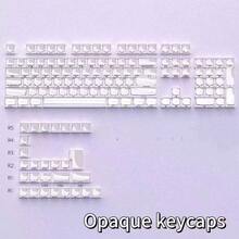 【不透明果冻白键帽】130+键，PBT材质，MDA高度，全套DIY定制机械键盘键帽，兼容MX轴，61/64/68/75/84/87/98/104/108键布局，果冻白，完美礼物，键盘键帽，键帽收藏，键盘配件，机械键盘键帽，PBT键帽，键帽，热升华键帽，热插拔键帽 - 查看 8
