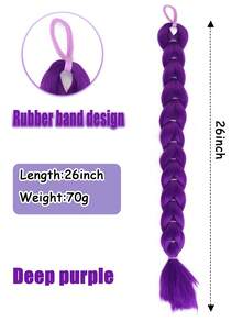 26 Inch Purple Braided Ponytail Wig, Suitable For Braided Hairstyles, Cosplay, Stage Performance, Parties, Halloween Costumes, And Role-Playing - Multicolor - View 7