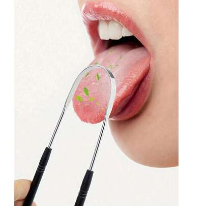 3件套，成人U型舌刮器，1个不锈钢舌苔清洁器，减少口臭，男女通用卫生用品，口腔护理工具，适用于客厅、家庭、卧室、浴室、家居用品、旅行、婚礼、排队、生日、男士礼物、送给父母、朋友、新年礼物、配饰、趣味礼物（多件套，颜色随机）