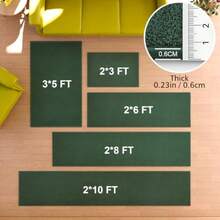 Runner Rug with Non Slip Rubber Backing Washable Soft Floor Carpet for Kitchen Hallway Entryway Indoor Bedroom Laundry Low Pile Area Rugs Solid Color with Pointillism Style Green 2' * 6' - Verde - Ver 5