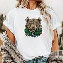 1pc Brown Bear Head Embroidered Patch, Forest Nature Pine Tree River Iron-On Applique, Large Grizzly Bear Badge Suitable For Jacket Backpack Clothing Decor - Multicolor - View 8
