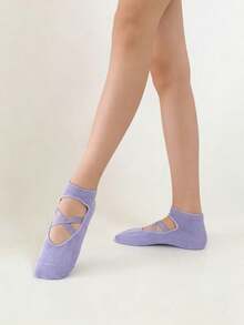 1/8 đôi tất tập Yoga/Pilates chống trượt, thoáng khí, thấm hút mồ hôi (Chỉ có tất, không kèm ván tập) - Nhiều màu - Xem 11