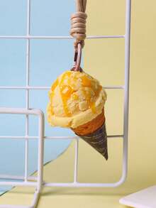 1pc Simulation Ice Cream Keychain Creative Food Key Chains For Girls Cute Imitation Sundae Dessert Cup Bag Pendants Key Ring Gift - Bags - View 11