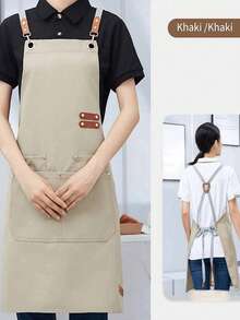 2pcs Waterproof Apron, Unisex, Multi-Layer Canvas Material, Adjustable Design, Suitable For Chefs, Baristas And Waiters - Multicolor - View 14