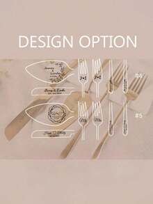 1-2pcs Custom Personalized Wedding Cake Cutting Set With Forks For Bridal Shower.Engraved Cake Cutter Serving Set.Cake Server Knife Set Stylish, Adorable, Colorful Custom, Personalized, Unique Ideal Gifts For Her Friends, Workers - Multicolor - View 4