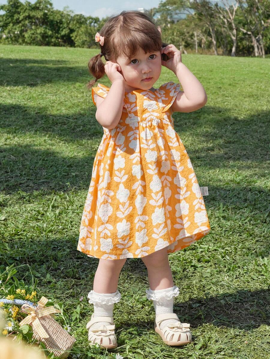 Balabala 2026年女童公主洋裝,柔軟輕盈甜美法式風,可愛優雅派對套裝 - 紅色調 - 查看 1