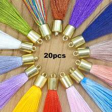 20pcs Metal Weighted Tassel Decorations - Smooth Vertical Tassels Suitable For DIY Phone Straps, Earrings And Clothing Accessories, Elegant Tassel Pendants For Handicrafts - Imitation Metal Weight Tassel - View 8
