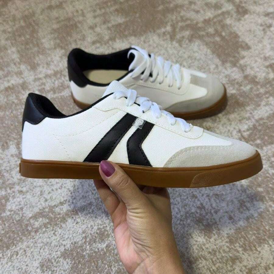 Women's Casual Synthetic Sporty Stylish Fashion Sneakers - New Release - Sizes 34 To 39 - BCO/黑色 - 查看 1