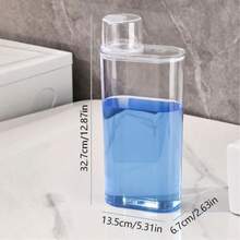 1/2pcs Simple Transparent Laundry Powder Dispenser Bottle, Moisture-Proof Sealed Liquid Detergent & Softener Container, Laundry Room Storage, Bathroom Accessories - Transparent - View 10