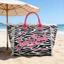 Women Tote Bags - 黑粉紅色 - 查看 3