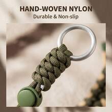 Handmade Nylon Phone Lanyard Wristband, Alloy Clasp, Multi-Color, 240mm, Suitable For Work, School, Commuting - Hijau Tentara - View 2