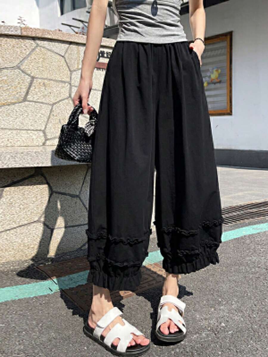 Women Pants - 黑色的 - 查看 1