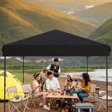 10 X 10ft Pop-Up Canopy, Foldable Outdoor Sunshade Shelter, One-Push Setup Tent  for Events, Parties, Camping and Commercial Use. Instant Setup Tent Shelter, with 1 Removable Sidewalls - Negro - Ver 6
