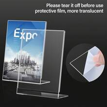 1/3pcs High-Quality Acrylic Standee | A4/A5/A6 Transparent Acrylic Menu Advertising Display Stand, L-Shaped Vertical Sign/Tabletop Display Holder, No Assembly Required - Multicolor - View 4