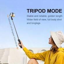 Professional Phone Tripod Selfie Stick With Fill Light, 40 Inch Extendable Wireless Remote Stable Anti-Shake, 360° Rotatable For Outdoor Vlogging Live Streaming, Gift For Women - 查看 7
