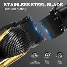 1pc USB Rechargeable Men's Electric Hair Clipper With LCD Display, Adjustable Comb, Electric Shaver - View 6