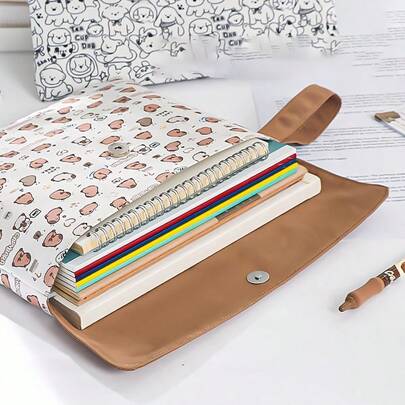 1 pieza Bolsa de documentos con cierre magnético, carpeta de gran capacidad, diseño de cierre magnético, conveniente para papeles, útiles de oficina, escuela, viaje, almacenamiento de dibujos, regalo del Día de San Valentín