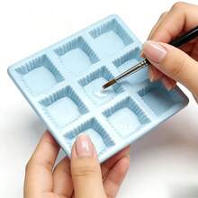 1pc 9-Grid Reusable Nail Polish Palette, Macaron Color Nail Art Mixing Tray, Easy To Clean Nail Care Tool - Multicolor - View 2