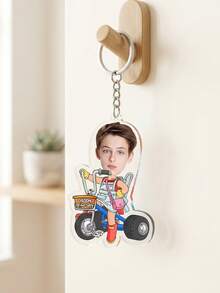 1 pieza Llavero acrílico personalizado con foto & texto de triciclo infantil caricatura – Llavero de coche personalizado "Papá conduce", regalo personalizable con nombre/texto, vuelta al colegio - Multicolor - Ver 5