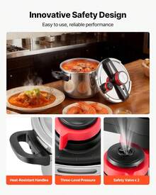 Pressure Cooker, 10Qt Pressure Cooker Stainless Steel, Pressures Canner With Steaming Rack, Tempered Glass Lid, Three Pressures Settings For Meat, Beans, Rice, Soup, Sauces, Cook Up To 100 KPa - View 8