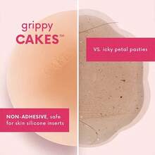 CAKE Body - VIRAL Non-Adhesive Nip Covers - NO GLUE OR ADHESIVE - 100% Silicone - Seamless Inserts For Workout & Swim - Rinse & Reuse - 焦糖 - 查看 2