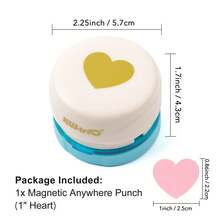 Square/Round/Square Bracket/Heart-Shaped Magnetic Manual Hole Puncher; 1 Inch Precision Positioning Frame Window Puncher Suitable For Making Photo Albums, Diaries, Cards - A - View 13