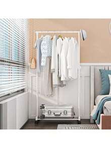 1 chiếc giá treo quần áo đôi có bánh xe, móc treo quần áo đa năng dùng trong phòng ngủ. - Nhiều màu - Xem 5