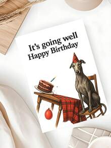 1张趣味生日贺卡，“趣味灰狗‘一切顺利’生日快乐贺卡”，BFX - 多色 - 查看 4