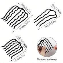 9 pièces Pinces à cheveux en forme de U, Formateur de chignon à la française, Accessoires de coiffure vintage (Noir), Peigne à cheveux, Peigne latéral, Accessoire de tête, Été, Vacances, Voyage, Peigne à cheveux - Noir - Voir 3